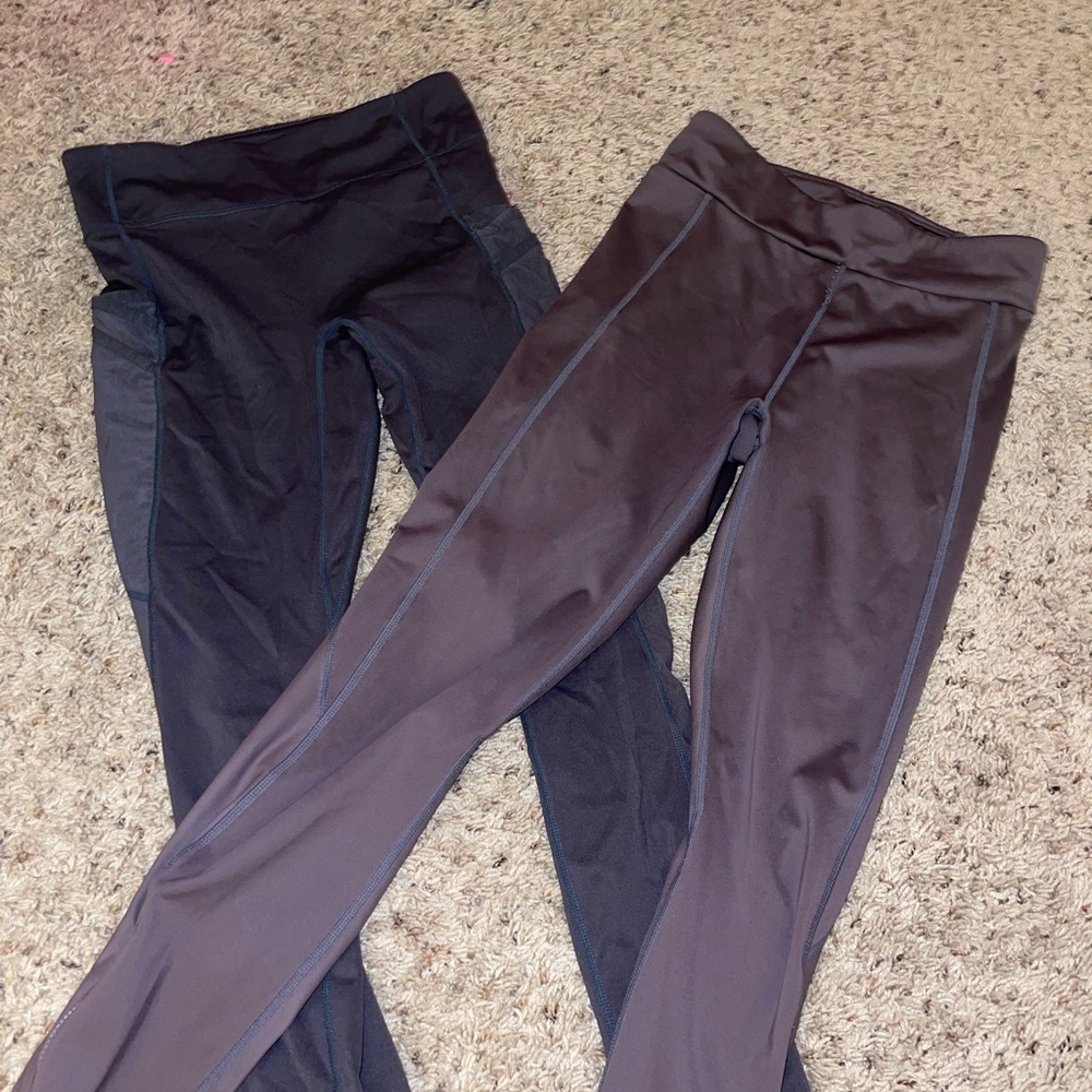 purple and gray legging pack